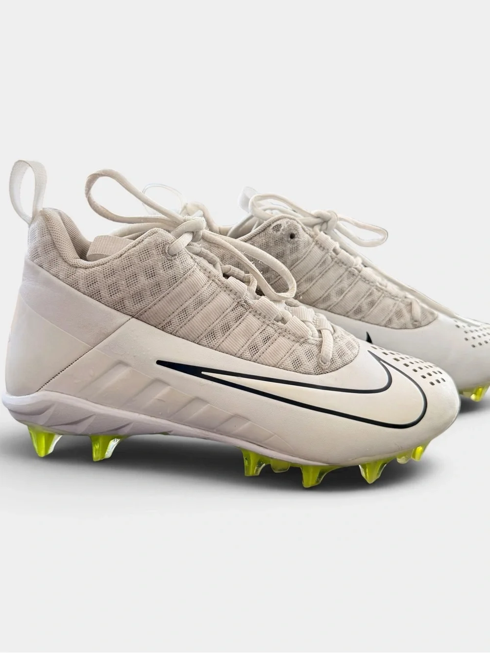 Nike Alpha Huarache Lacrosse Cleats White Volt 4.5 Youth 3 EU 36.5